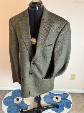 Vintage Tallia Uomo Sports Coat Mens 38S Brown Wool Two Button